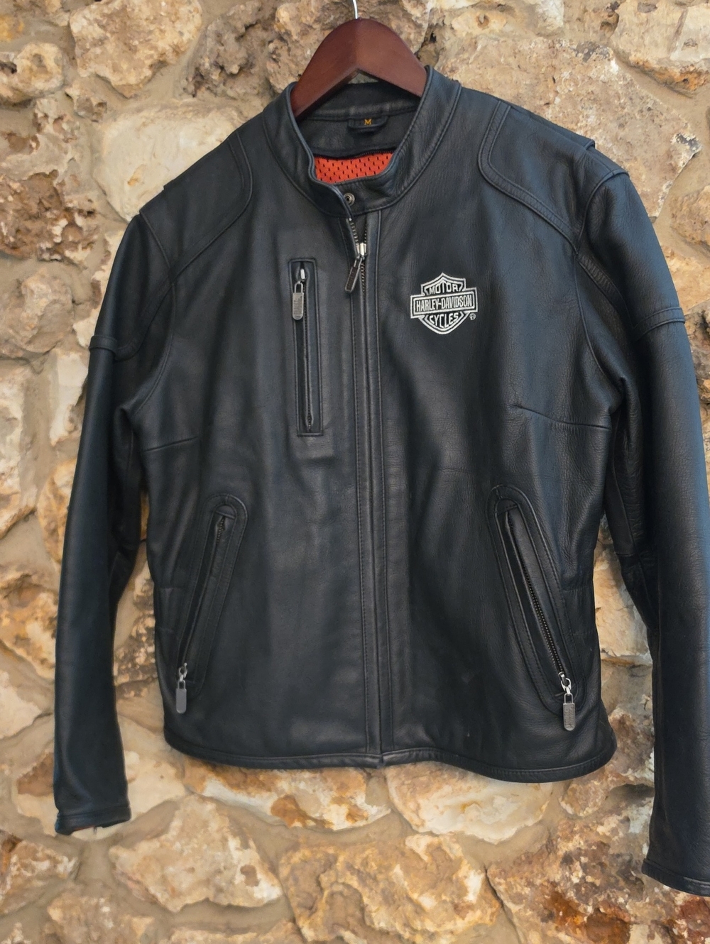 Harley-Davidson Black Leather Rider Jacket with Patch